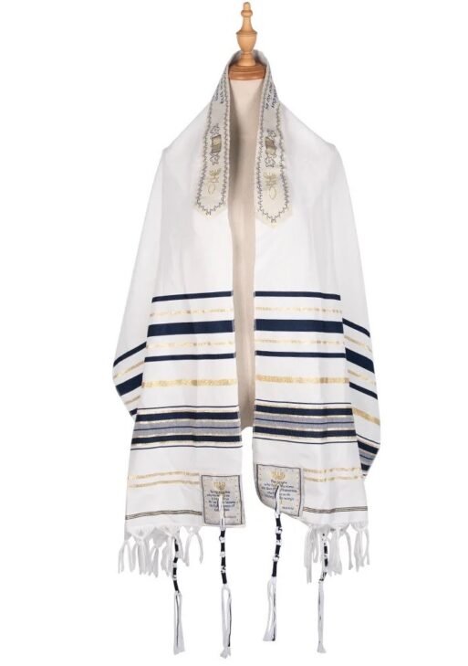 Prayer Shawl, Blue Black Large