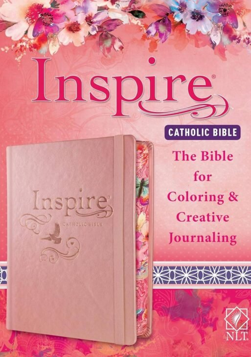 NLT Inspire Catholic Coloring and Journaling Bible Rosegold