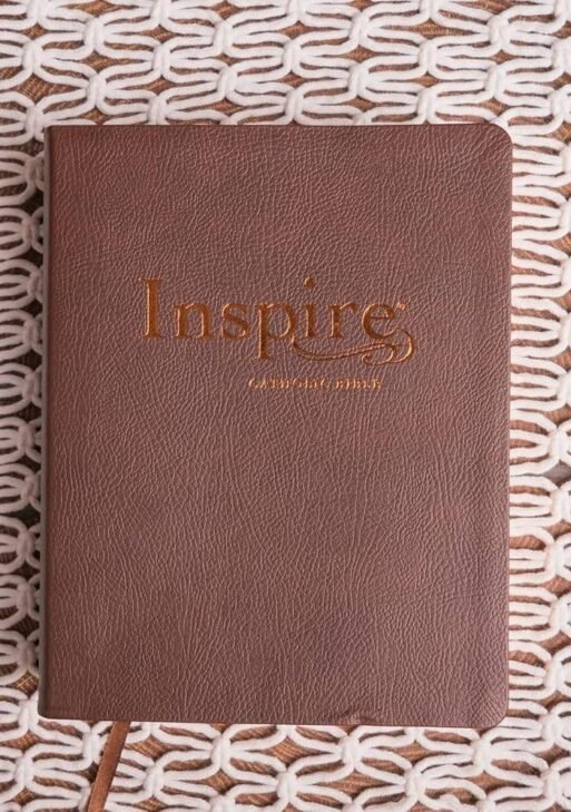 NLT Inspire Catholic Coloring and Journaling Bible Dark Brown