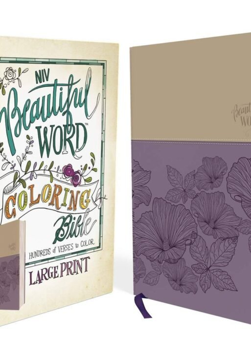 NIV Beautiful Word Coloring Bible Purple tan Large Print
