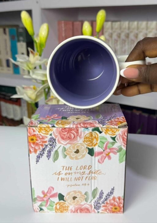 The Lord is on My Side Purple Floral Ceramic Mug - Psalm 118:6