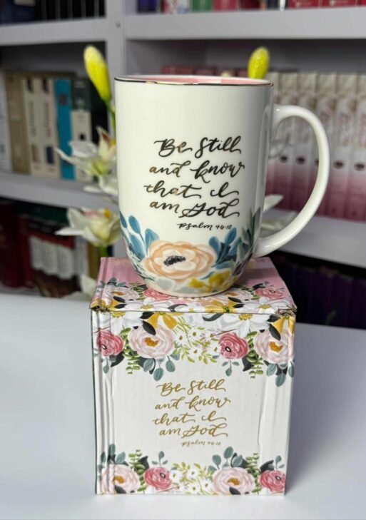 Be Still and Know That I Am God Ceramic Mug with Pink Interior